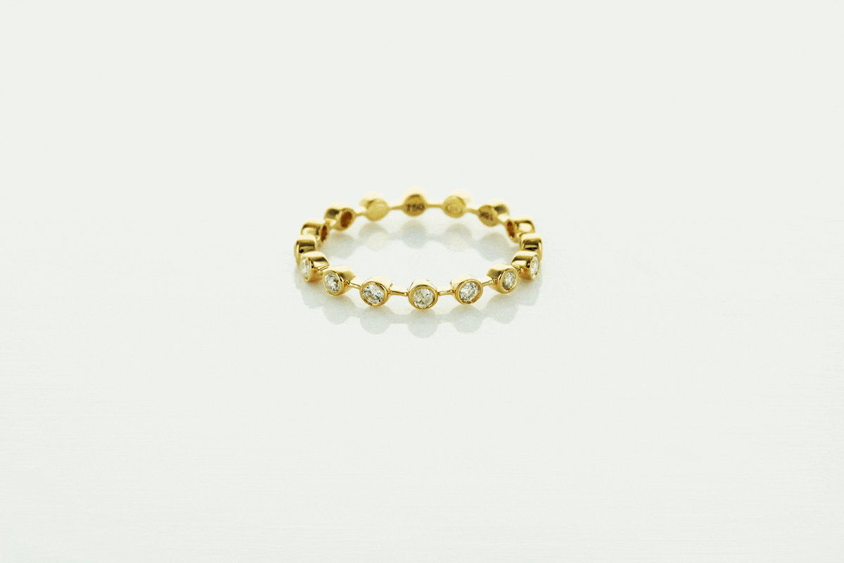 Exclusive | pierścionek / obrączka z brylantami złoto 750 - obrazek 2