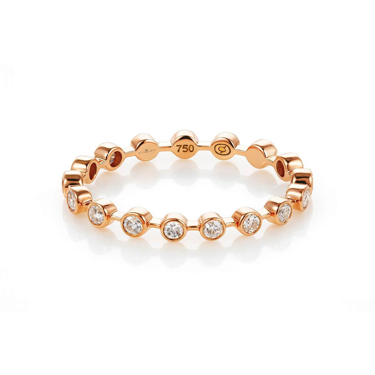 Exclusive | przepiękna obrączka / pierścionek z brylantami w różowym 18-karatowym złocie