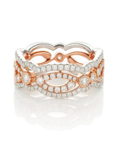 Exclusive | trio pierścionków z diamentami w 18-karatowym złocie w dowolnym kolorze