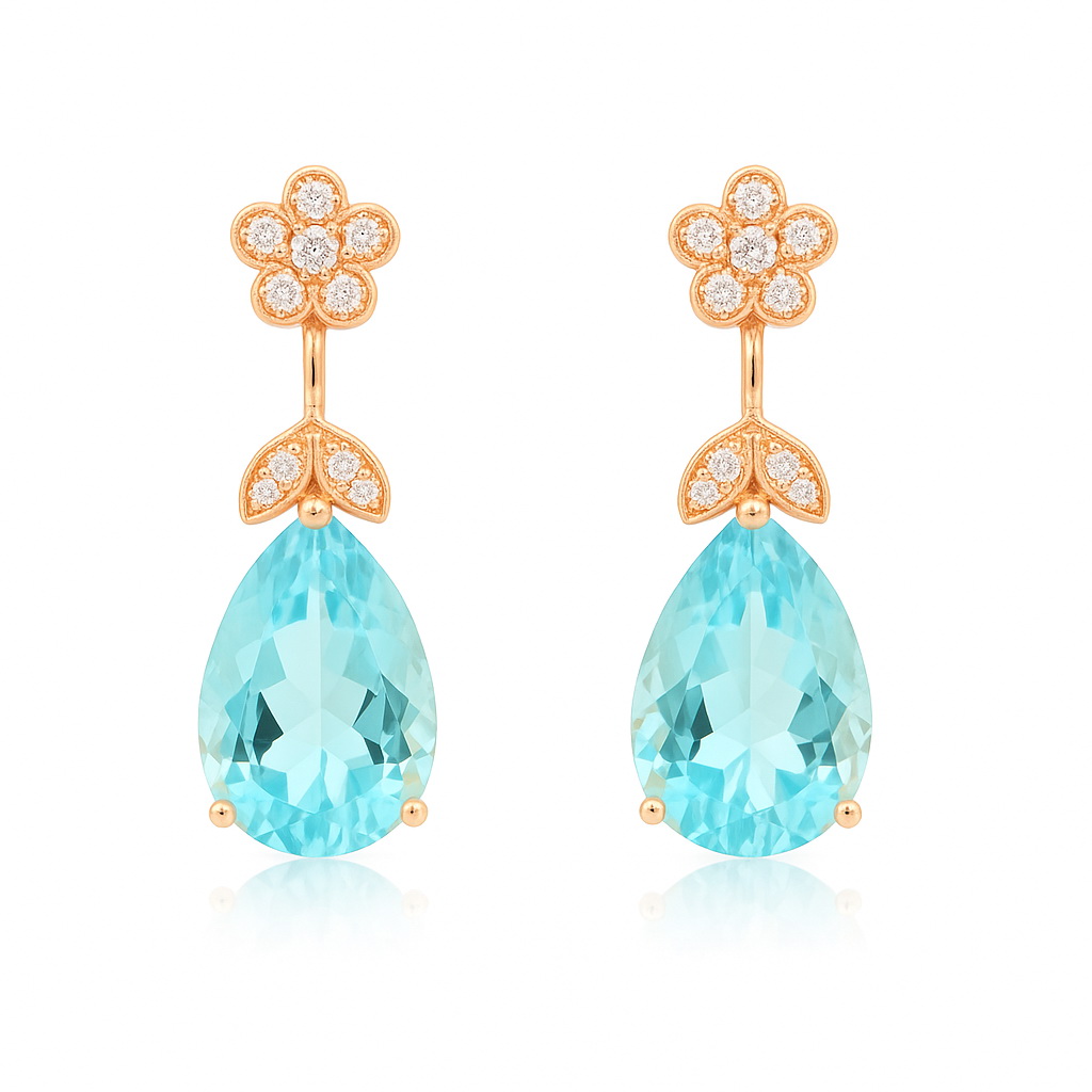 Excslusive | Przepiękne wiszące topazy z brylantami – Bild 7