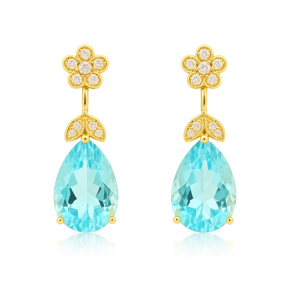 Excslusive | Przepiękne wiszące topazy z brylantami – Bild 6