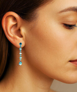 Alternatywny widok Exclusive | wiszące kolczyki z topazami i diamentami