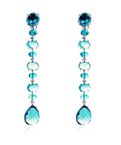 Exclusive | wiszące kolczyki z topazami i diamentami