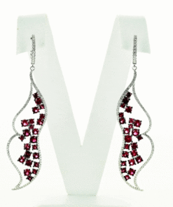 Alternatywny widok Exclusive | kolczyki z białego złota z rubinami i diamentami