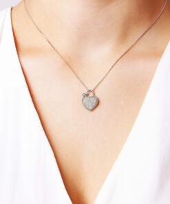 Alternative view of Exclusive | wisiorek serce z diamentami białe złoto 0,750