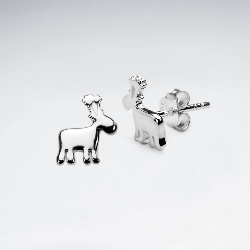 srebrne kolczyki reniferki - Obrázek 3