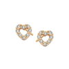 Złote kolczyki serduszka z cyrkoniami - 333 - KXC6537