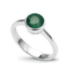 pierścionek srebrny z naturalnym szmaragdem