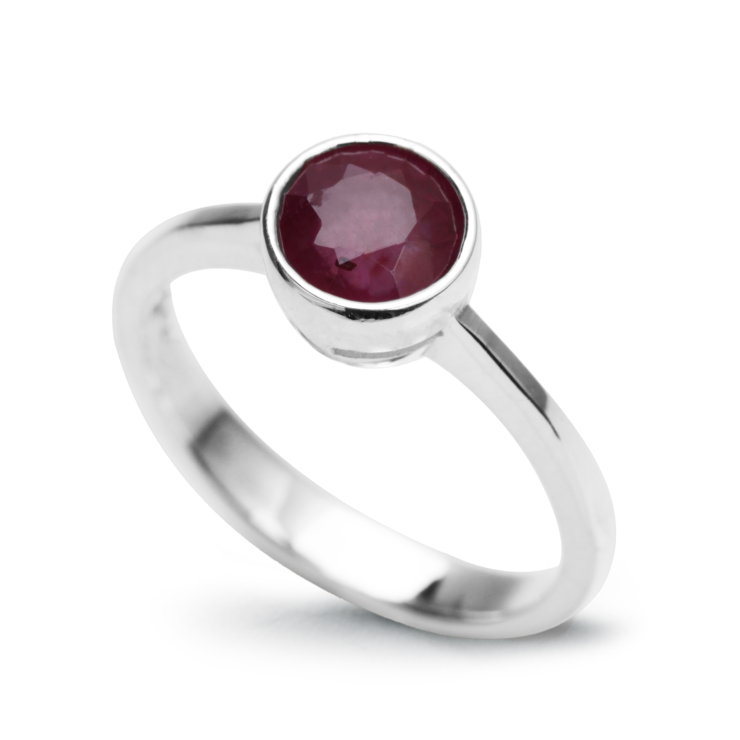 pierścionek srebrny z naturalnym rubinem
