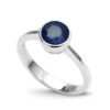 pierścionek srebrny z naturalnym szafirem