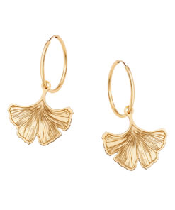 Srebrne kolczyki pozłacane miłorząb