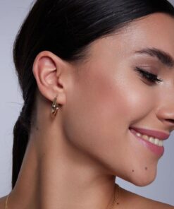 Alternatywny widok Złote kolczyki romby z żółtego złota 333 - KXC6216