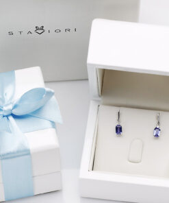 Alternatywny widok Kolczyki wiszące z białego złota z tanzanitami - KBD1924T