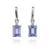 Kolczyki wiszące z białego złota z tanzanitami - KBD1924T