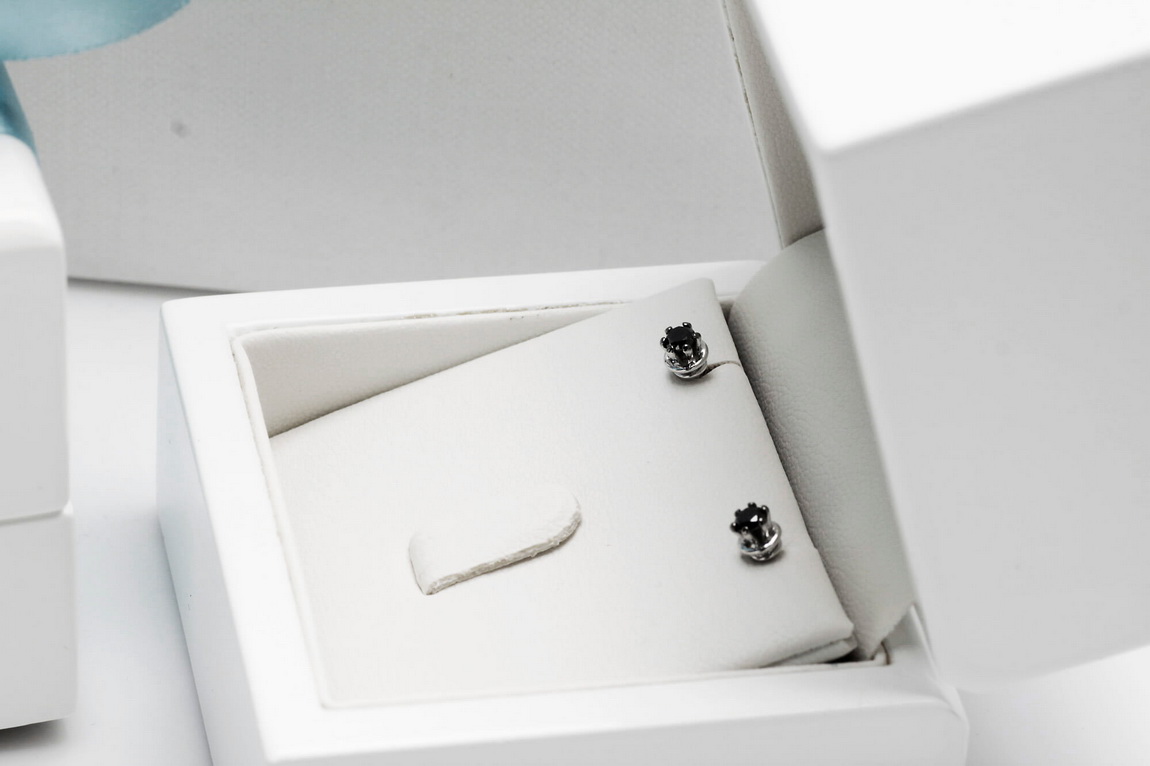 Kolczyki z czarnymi diamentami - KBD5300B - Image 10