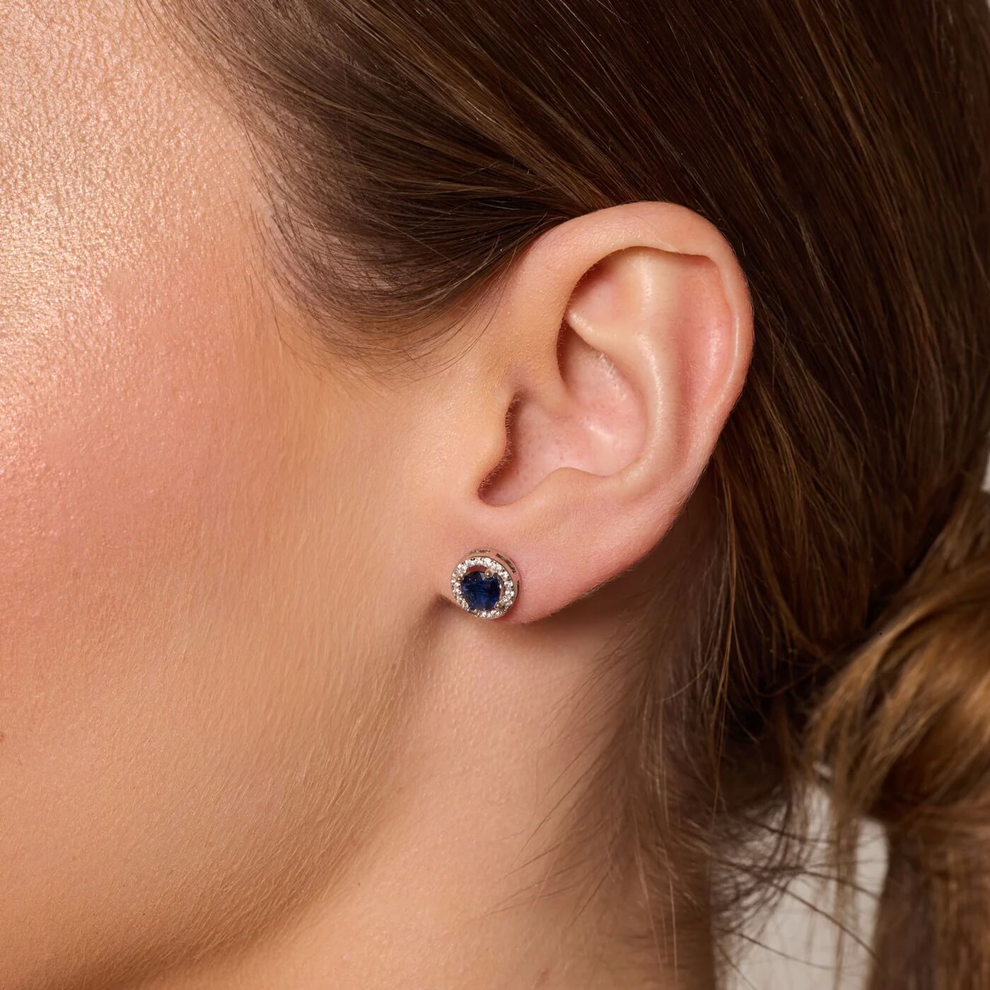 Srebrne kolczyki z niebieską cyrkonią - KDK5330 - Image 9