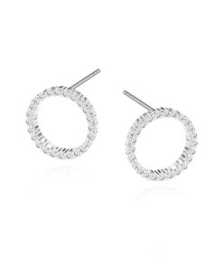 Srebrne kolczyki koła 12mm z cyrkonią - KDK5342