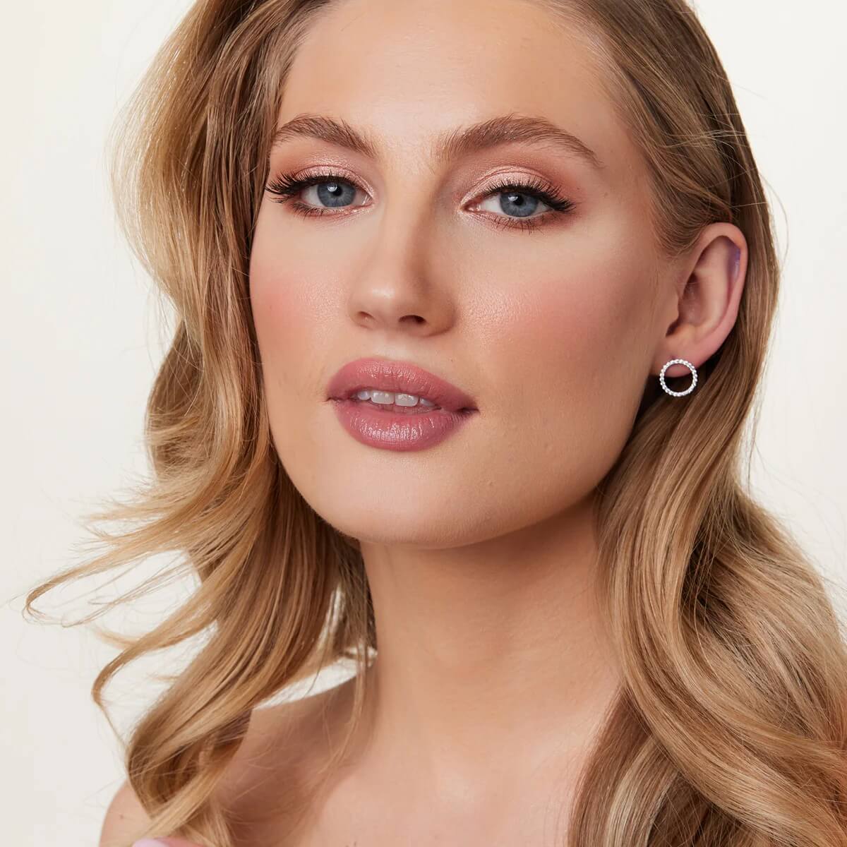 Srebrne kolczyki koła 12mm z cyrkonią - KDK5342 - Image 3