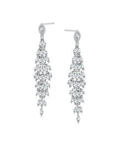 Srebrne piękne błyszczące długie kolczyki - KDK5685