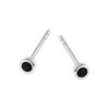 Srebrne malutkie czarne kolczyki - KDK6055