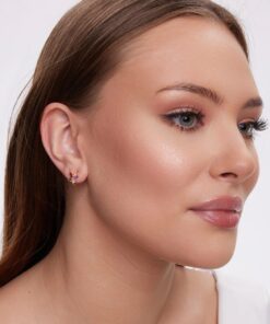 Alternatywny widok Srebrne pozłacane, kolorowe kolczyki dla dziewczynki lub kobiety - KDK6415Y