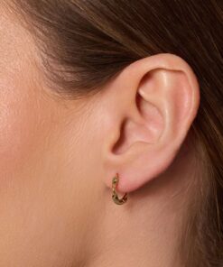 Alternative Ansicht von Srebrne pozłacane kolczyki skręcone koła - KDK6417Y