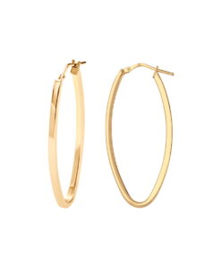 Alternatywny widok Srebrne kolczyki pozłacane  wydłużone koła