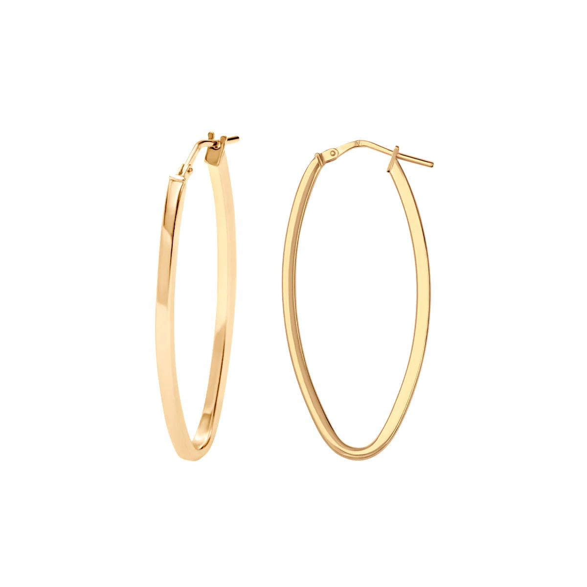 Srebrne kolczyki pozłacane wydłużone koła - Obrázek 2