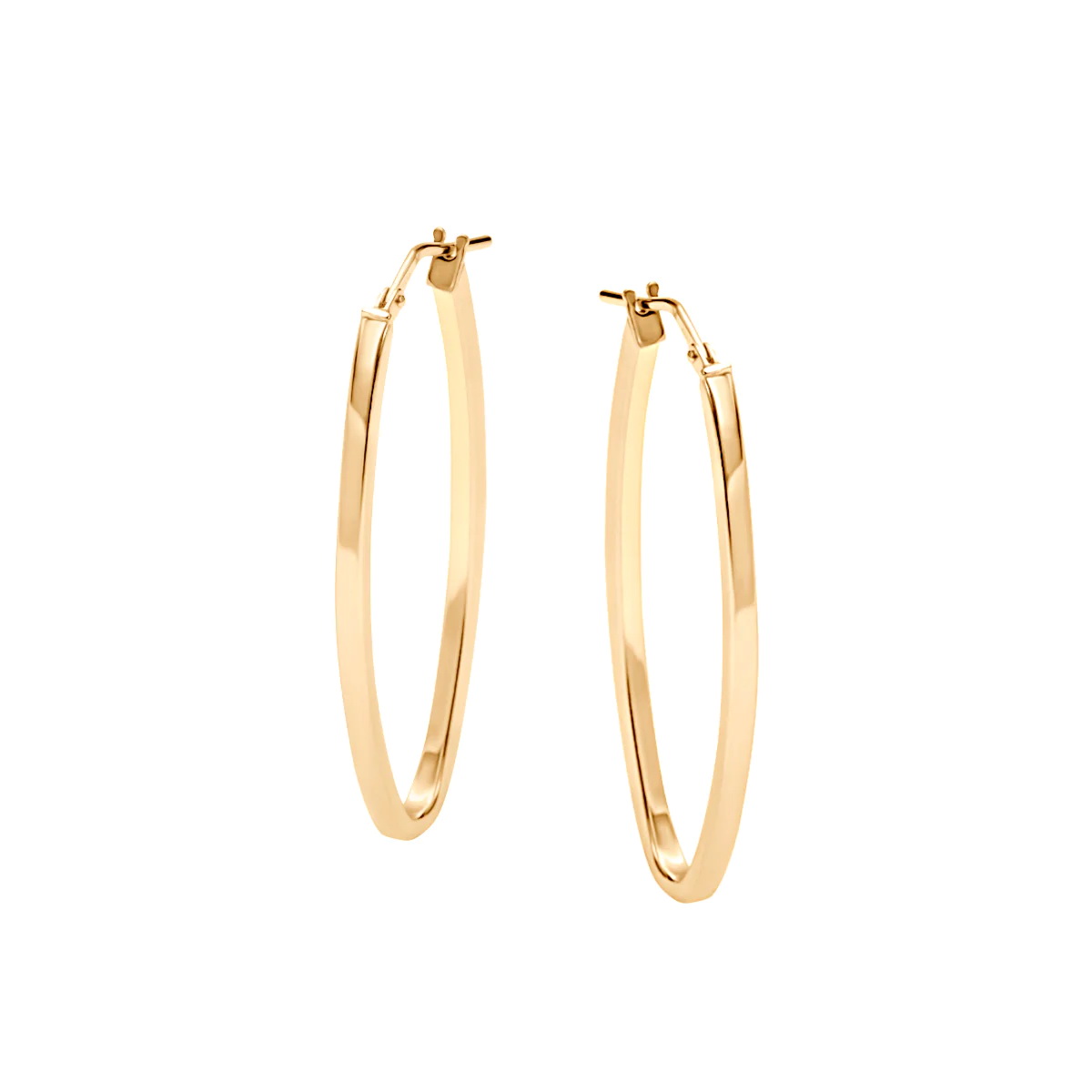 Srebrne kolczyki pozłacane wydłużone koła - Obrázek 4