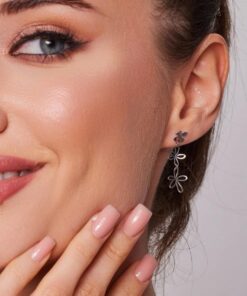 Alternative Ansicht von Srebrne kolczyki wiszące kwiaty KDK6608S