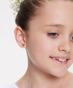 Alternative Ansicht von Srebrne pozłacane małe kolczyki motylki