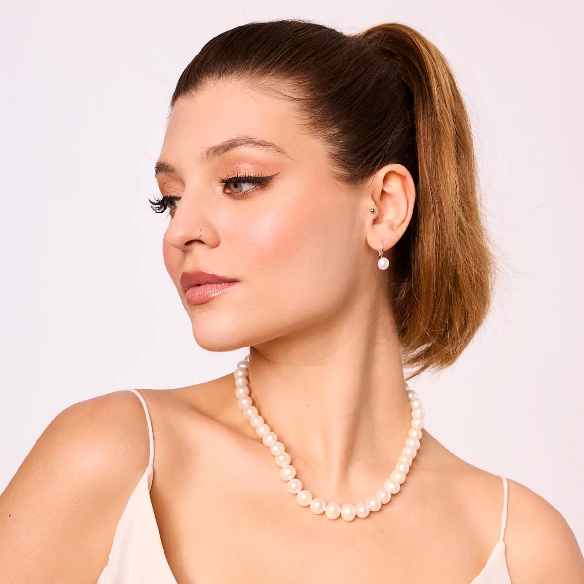 Perły naturalne ze srebrem na biglu - 8mm - KDN5756 - Obrázek 3