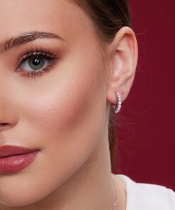 Alternatywny widok Srebrne kolczyki koła z perełkami - KDN6484