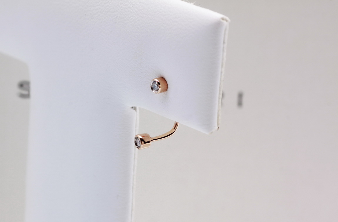 Staviori Must Have | niezwykłe kolczyki z różowego złota z brylantami - dwu częściowe - Obrázek 9