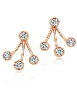 Staviori Must Have | niezwykłe kolczyki dwu częściowe z brylantami w różowym złocie