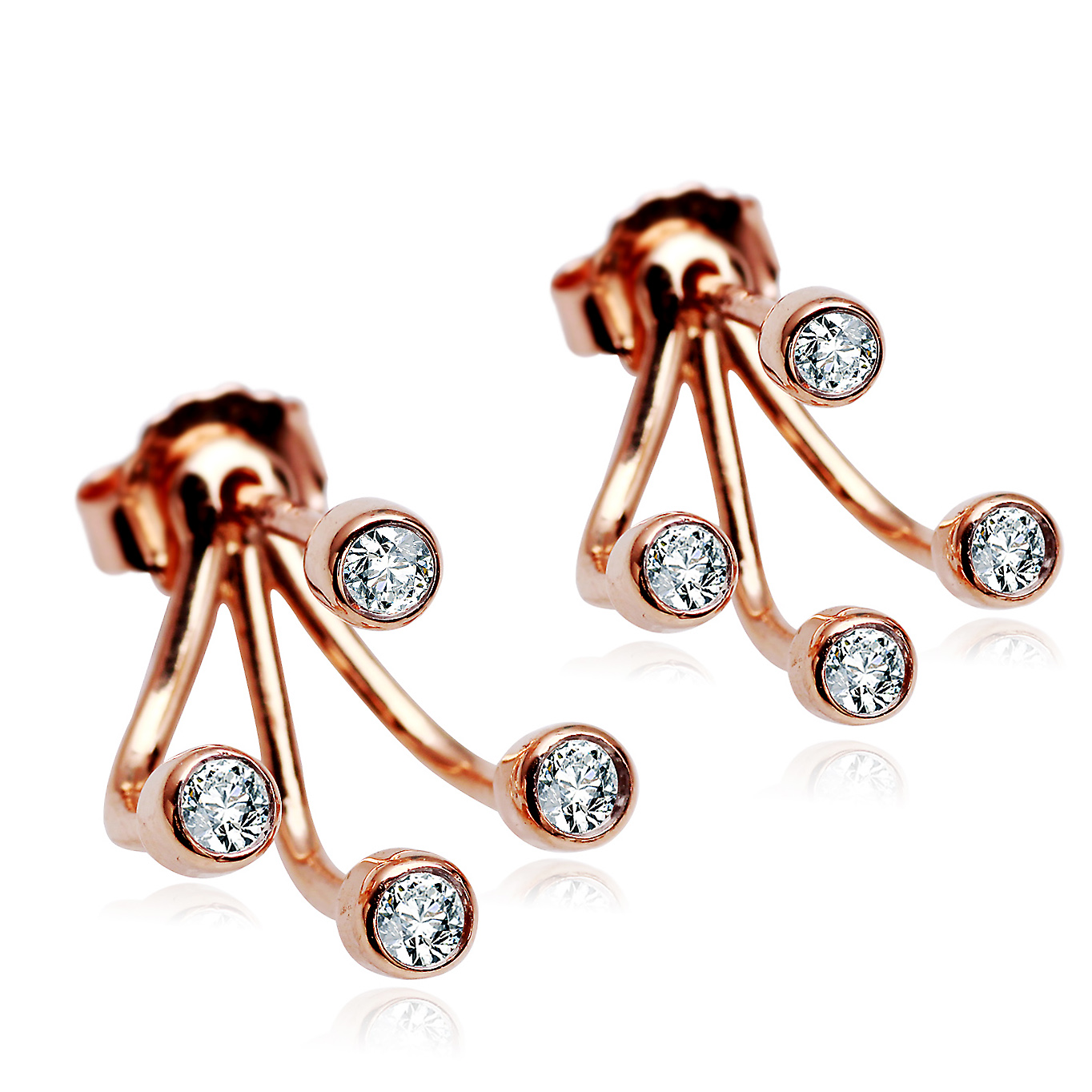 Staviori Must Have | niezwykłe kolczyki dwu częściowe z brylantami w różowym złocie - Image 2