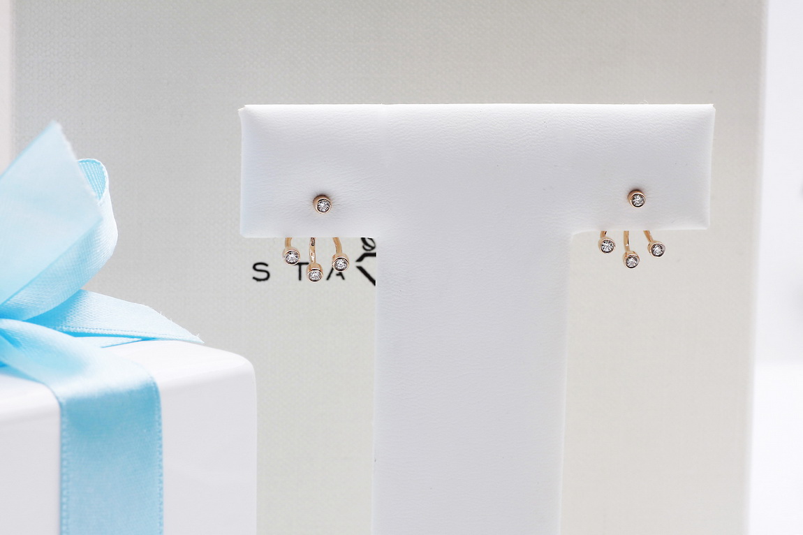 Staviori Must Have | niezwykłe kolczyki dwu częściowe z brylantami w różowym złocie - Image 11