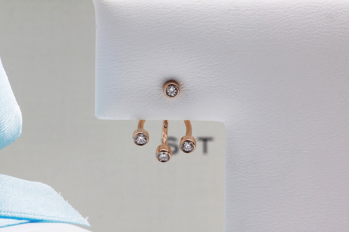 Staviori Must Have | niezwykłe kolczyki dwu częściowe z brylantami w różowym złocie - Image 12