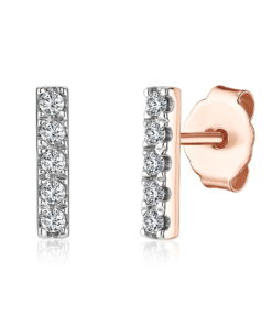 Staviori must have | przepiękne kolczyki diamentowe proste podłużne, różowe złoto 585