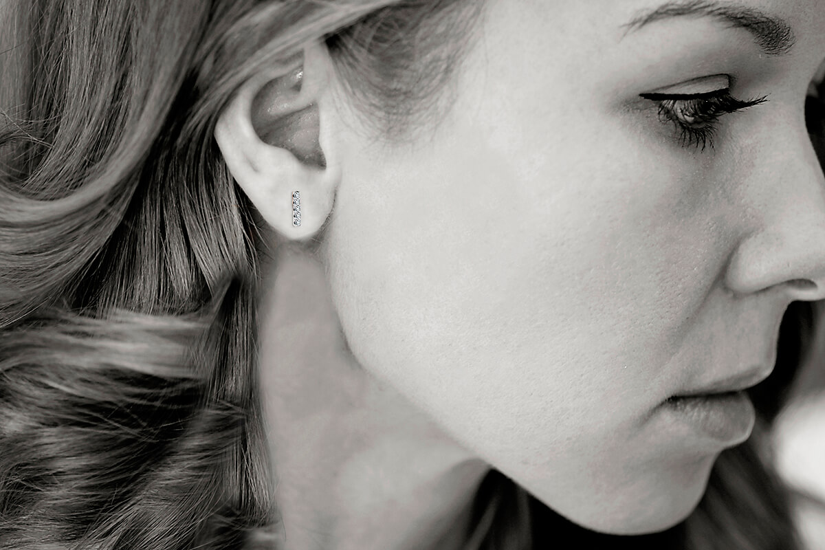 Staviori must have | przepiękne kolczyki diamentowe proste podłużne, różowe złoto 585 - Obrázek 6