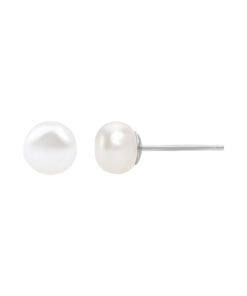 Srebrne kolczyki z perłami 6mm - KSN0303