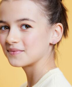 Alternatywny widok Srebrne kolczyki nutki z cyrkonią KDK5351