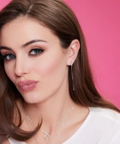 Alternatywny widok Kolczyki srebrne długie wiszące z cyrkoniami