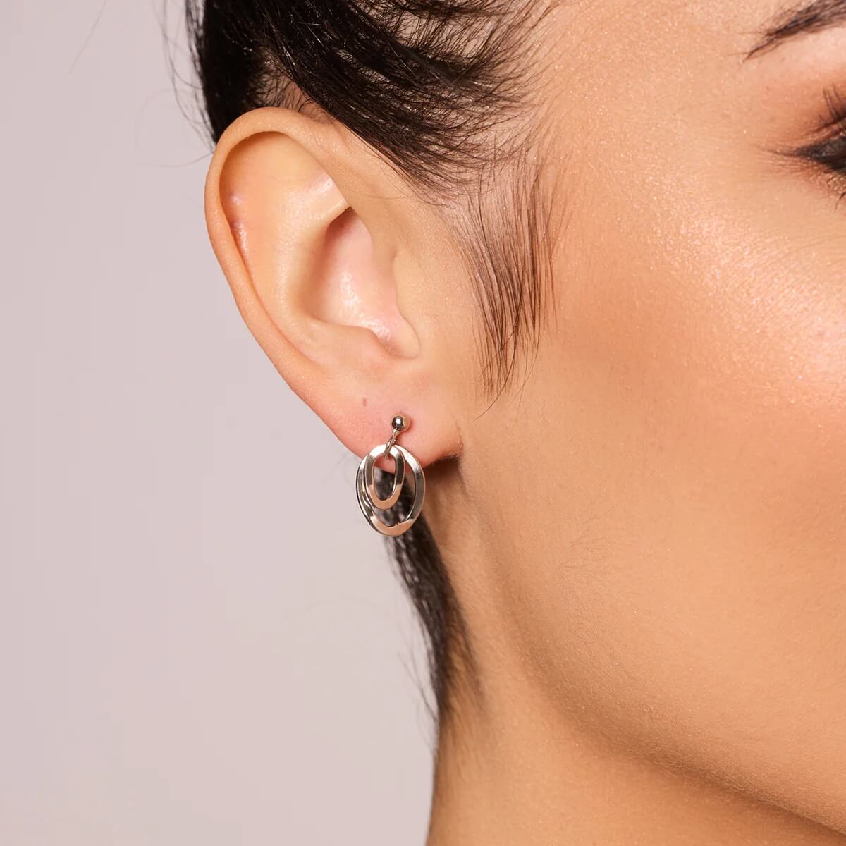 Srebrne kolczyki kółka geometryczne - KSC6255 – Bild 4