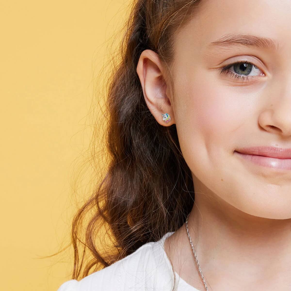 Srebrne kolczyki kolorowe jednorożce - Obrázek 2