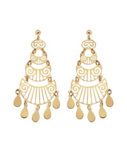 Alternative Ansicht von Srebrne pozłacane kolczyki w stylu BOHO - KDK6510Y