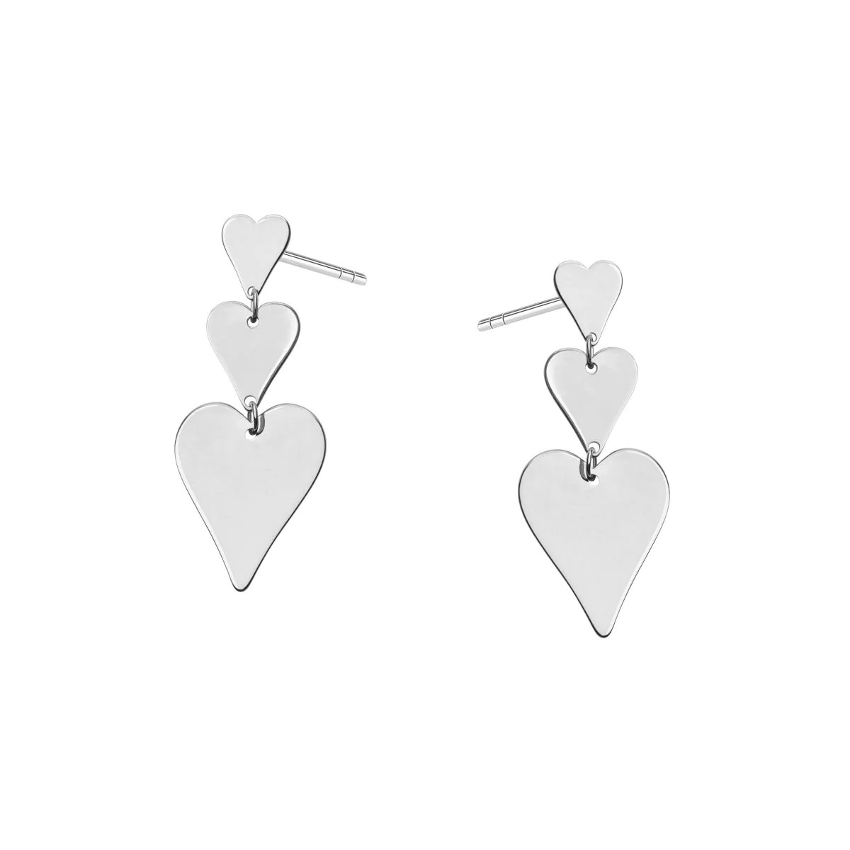 Srebrne kolczyki 3 serca - KDK6533