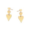 Srebrne pozłacane kolczyki 3 serca - KDK6533Y