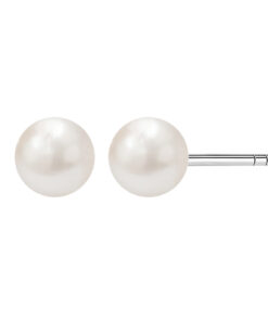 Srebrne kolczyki z perłami 8mm - KSN0304