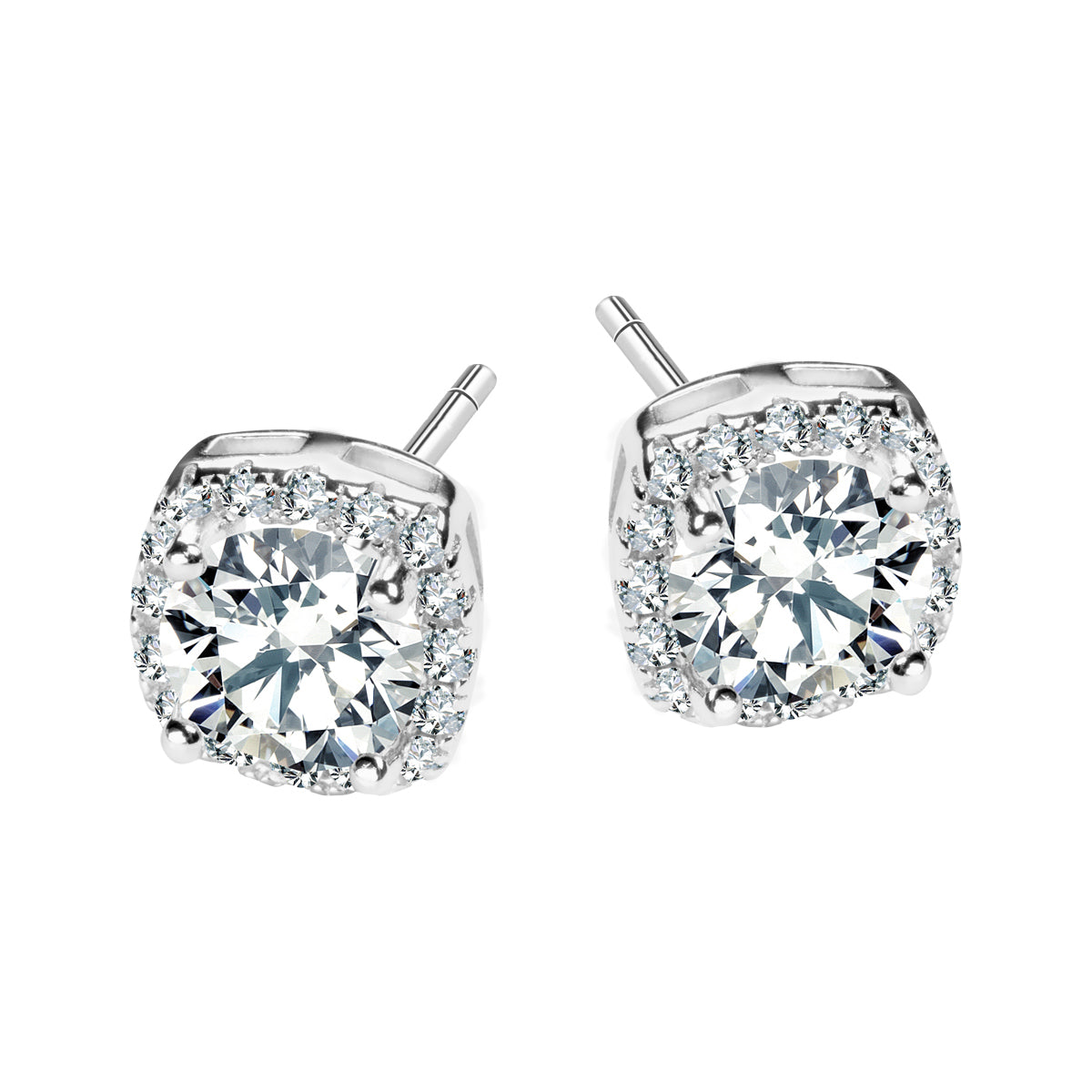 Srebrne kolczyki z dużą cyrkonią